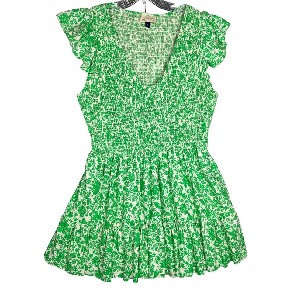Universal Thread Green and White Floral Mini Dress